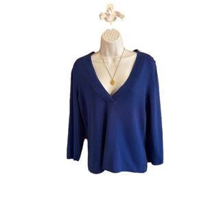 CABLE & GAUGE Ladies royal blue sweater size M